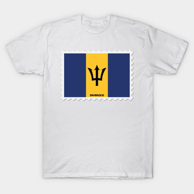 Barbados Stamp Flag - Postage Stamps Collection T-Shirt by Art master